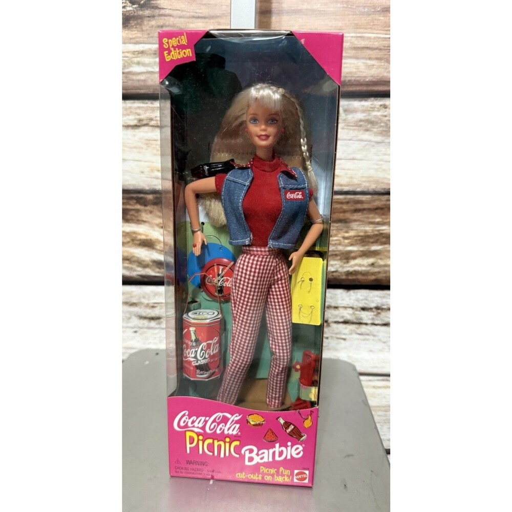Mattel 1997 COCA-COLA PICNIC BARBIE DOLL 19626 NIB CocaCola Coke